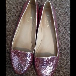 Kate spade trick pink glitter flat size 8