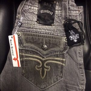 100% Authentic Men Rock Revival Jeans