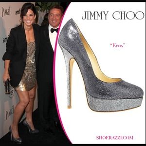 Jimmy Choo silver "Eros" pumps