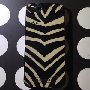 Gently used Zebra print Coach iPhone 5 /5s case
