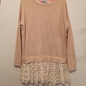 Free people sweater with crochet detail