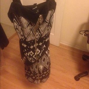 Cute Aztec black and white dress