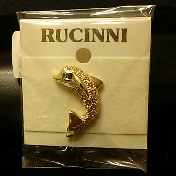 Rucinni dolphin brooch. New in package.