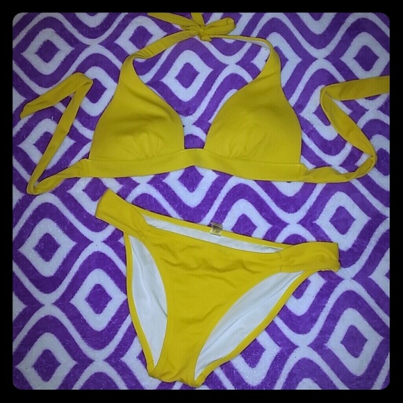 Yellow Victoria 's secrets swimsuit