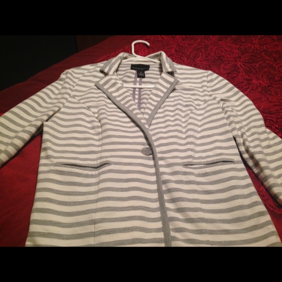 Striped one button jacket