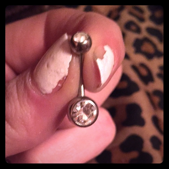 Clear Crystal belly ring - Picture 1 of 2
