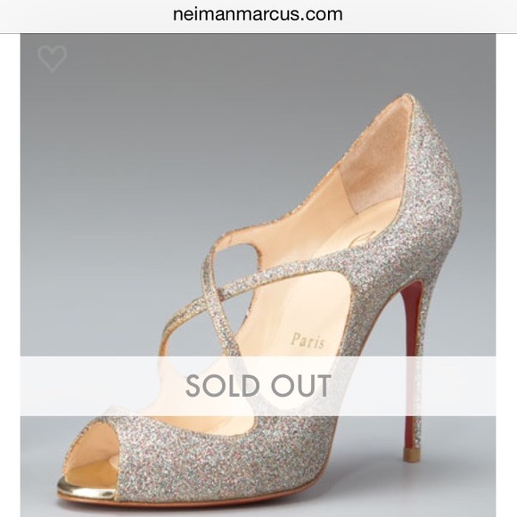 Christian Louboutin Mademoi Glittered Open Toe - Picture 4 of 4