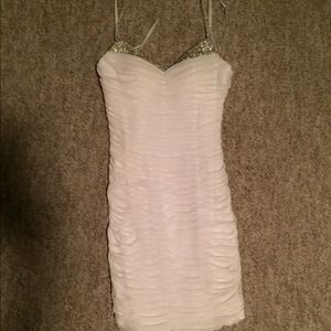 White dress with rhinestone straps