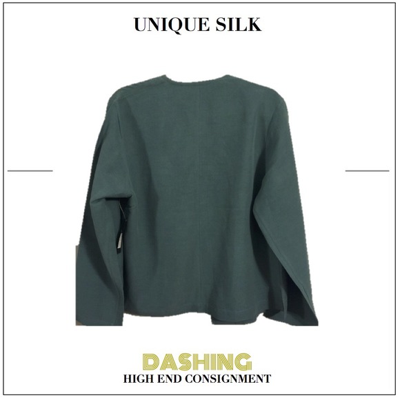 Silk/Linen Turquoise light Blazer - Picture 2 of 3