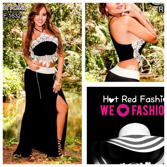 Chic black Crochet decoration 2 pcs set - Picture 1 of 4