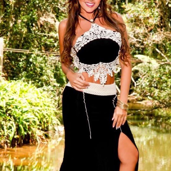 Chic black Crochet decoration 2 pcs set - Picture 2 of 4