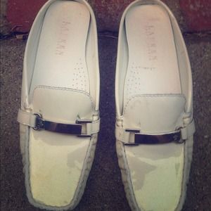 Ralph Lauren slip on white shoes