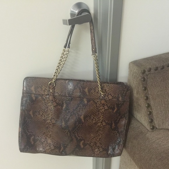 KATE SPADE Snakeskin Leather Handbag-Gold Hardware - Picture 2 of 4