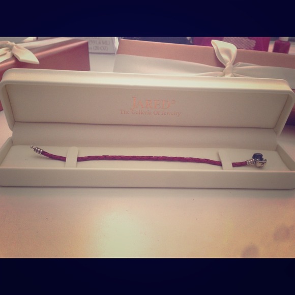 Pandora red leather bracelet SALE