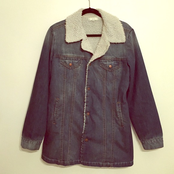 New LF Stores Millau Shearling Denim Jacket coat