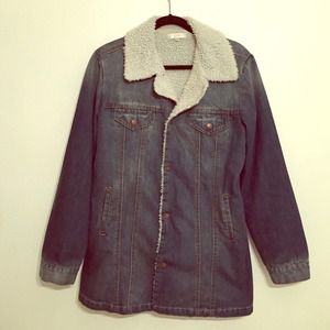 New LF Stores Millau Shearling Denim Jacket coat