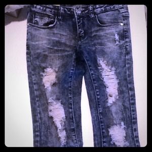 Distressed jeans