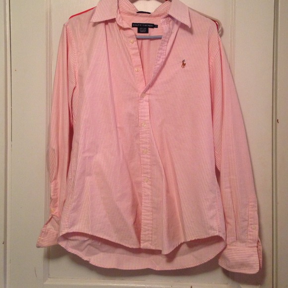 Ralph Lauren size 12 pink and white striped - Picture 1 of 3