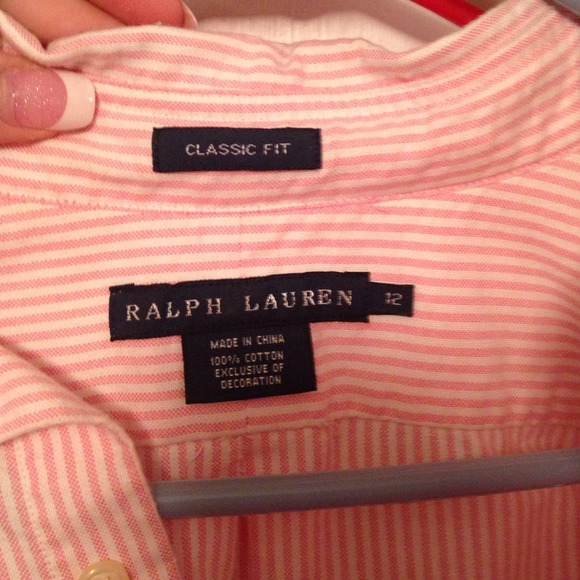 Ralph Lauren size 12 pink and white striped - Picture 2 of 3