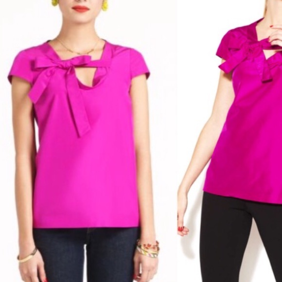 Kate Spade Silk Bow Tied Top XS NWOT - Picture 4 of 4