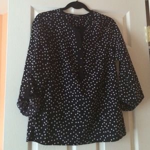 Polka dot pop-over blouse