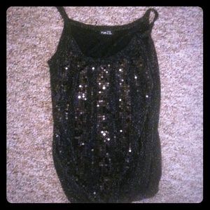 Black sparkly tank top