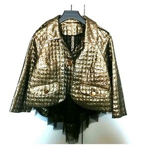 Betsey Johnson Gold jacket.
