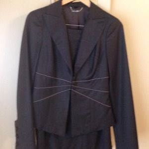 Bebe sleek grey suit.