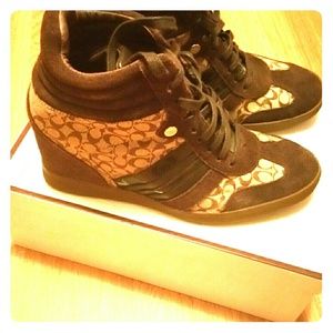 Coach Signature Wedge Sneakers