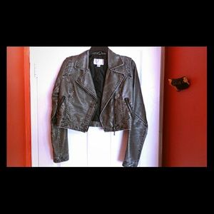 Faux leather gray jacket