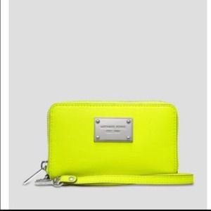 Michael Kors Neon Yellow Wristlet!!!