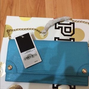 Juicy couture leather lizard clutch