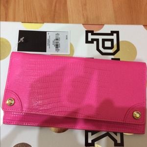 Juicy couture leather lizard clutch