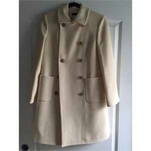 JCrew Cream Colored Wool Coat Size Petite 6