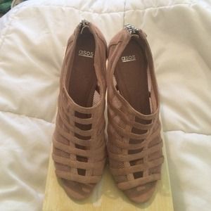Asos scandal suede and mesh zip back high shoes