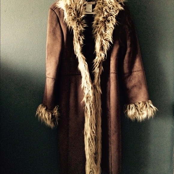 Faux shearling brown coat