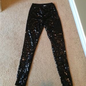 Double Platinum black sequin leggings