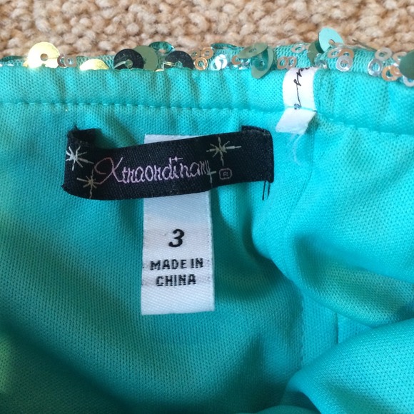 ✨Xtraordinary aqua sequin and sparkle dress - Picture 4 of 4