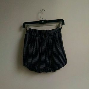 Black & white pinstripe shorts