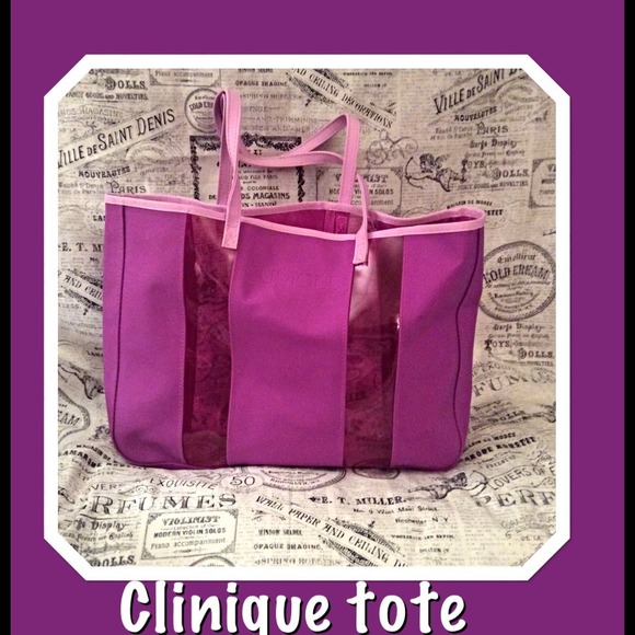 Purple Clinique tote