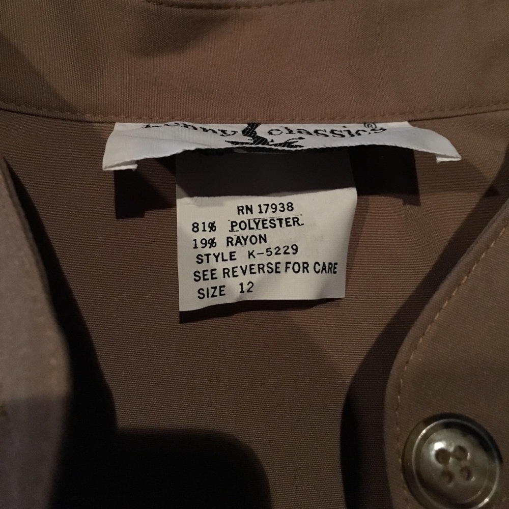 Vintage 80s Khaki Safari Dress NWT! - Picture 5 of 5