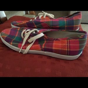 KEDS multi color plaid shoes!
