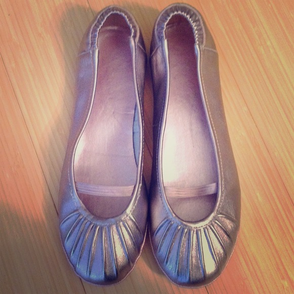 Pinkish Purplish Silvery Flats - Size 6