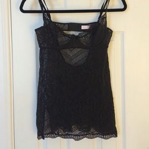 Victoria's Secret:Black Lace Babydoll w/ Underwire
