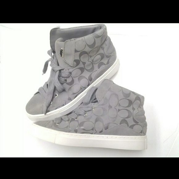 💕Coach Renee Gray Signature Hightops 💕Size 10, - Picture 2 of 5