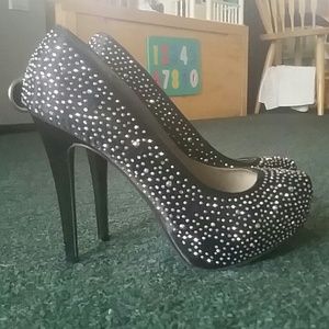 Black Sparkled Heels