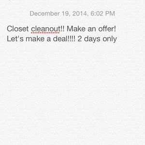 Offer sale! Closet clean out!!!