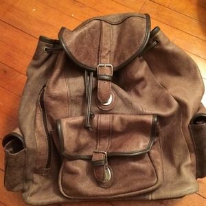 Brown Leather Backpack
