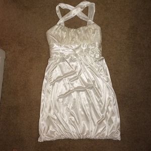 White silk dress