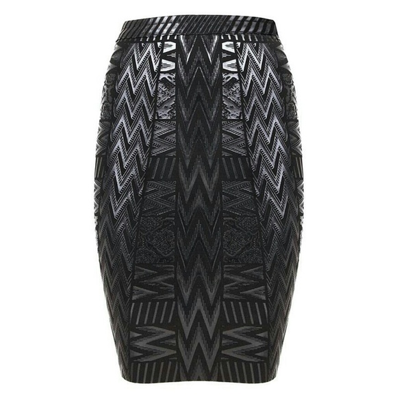 Black Bandage Skirt Leather Details